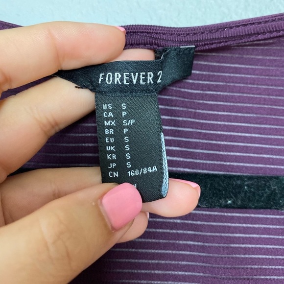 Forever 21 Small purple mesh long-sleeve crop top - Picture 3 of 3